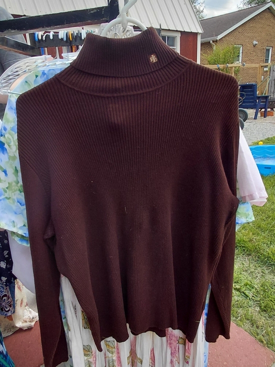 Ralph Lauren Sweaters - Vintage Ralph Lauren Brown Ribbed Turtleneck Sweater